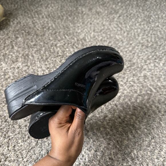Sanita Slip On Clogs Mule Shoe Black Patent Leather Size 37 US 6.5-7 Comfort - Picture 8 of 12